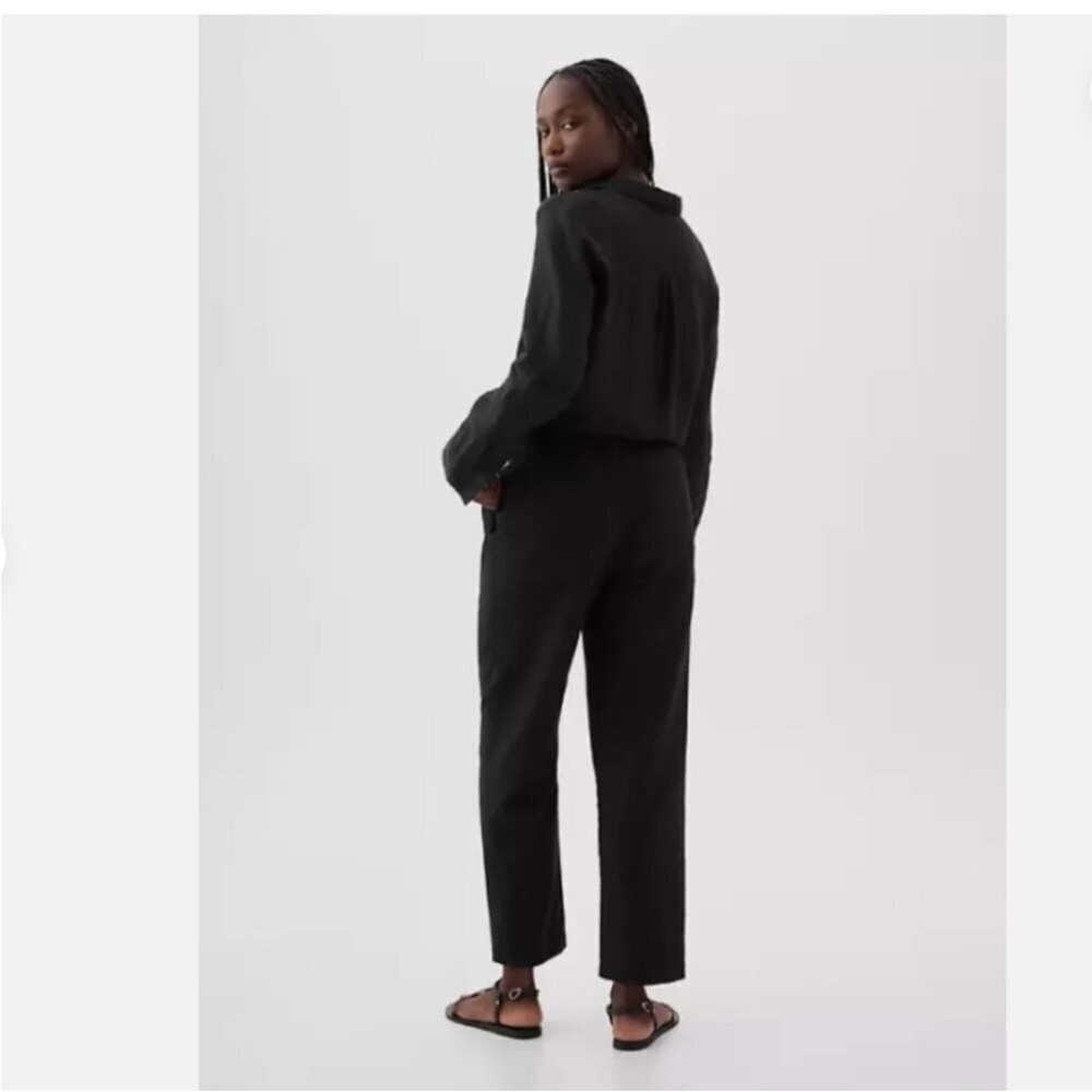 NWT! Gap Black High Rise Linen-Cotton Pull-On Pants - Multiple🩷 - Picture 4 of 14